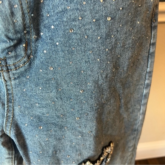 Stylish Rhinestone and Hearts High Rise Jean - Size Medium - Picture 8 of 12